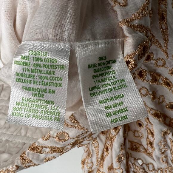 Lilly Pulitzer Yara Golden Eyelet Matching Skirt Set Size XL/16 - Picture 10 of 11